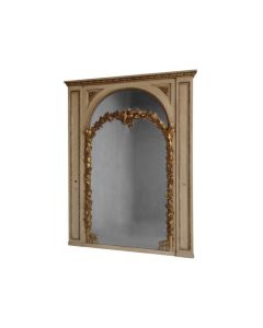 Miroir bois sculpté laqué doré st Louis XVI