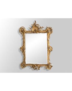 Miroir de style Louis XV en stuc doré
