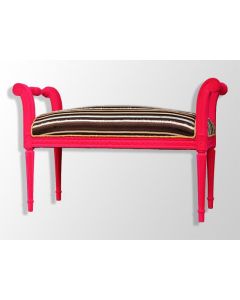 Banquette fuschia déco floquée st Louis XV