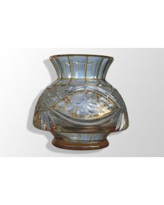 Vase en verre de Bohème décor floral