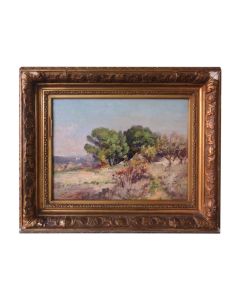Peinture XIXème paysage provençal G. Gall