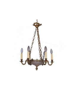 Lustre en cristal bronze 1900 style Louis XVI