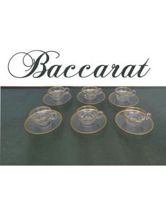 Tasses sous tasses cristal Baccarat (série de 6)