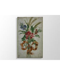Dessin aquarelle bouquet de fleur époque XVIIIème