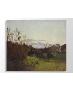Huile sur toile paysage signé Faust 1882