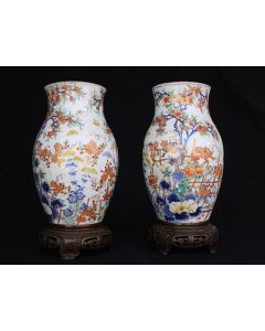 Vases chinois montées en lampe XIXème (paire)