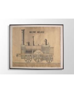 dessin technique industriel train XIXème