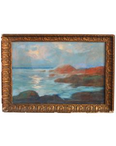 Bord de mer dessin au pastel d'Arsène Chabanian (1864-1949) 