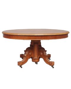 Guéridon ou grande table ovale Restauration noyer blond XIXème