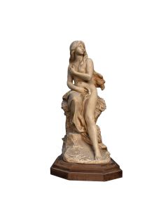 Statue plâtre patiné femme nue drapée Carli 