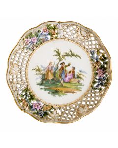 Assiette en porcelaine de Paris ajourée