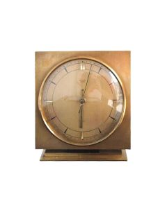 Horloge en bronze doré et brossé style 1940 de Lancel