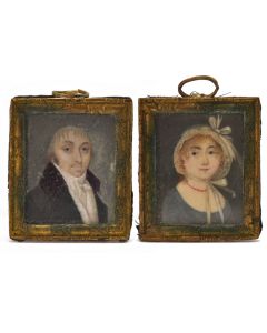 Portraits miniature époque Louis XVI l'homme et la femme (paire)