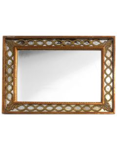 Miroir de style 1940 en bois doré ajouré