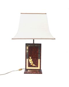Lampe vintage de bureau laque et bronze doré Olivières