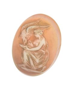 Glyptique médaillon en camée sur agate jeune femme XIXème