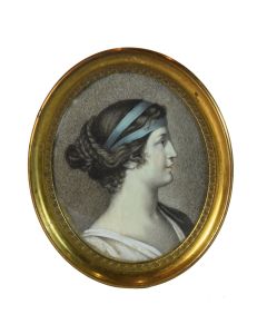 Portrait miniature sur ivoire portrait de femme époque Empire 