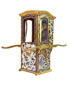 Porte montre en bronze d'époque fin XIXème en cloisonné et bronze