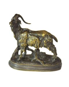 Bronze animalier au bouc par P. J mène fin XIXème