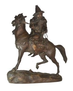 Cavalier oriental par Charles Valton bronze d’époque fin XIXème