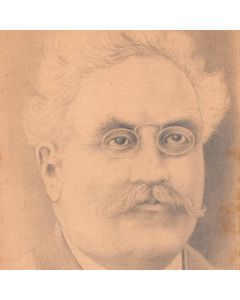 Dessin original portrait d'Alexandre Millerand au crayon sur papier début XXème 