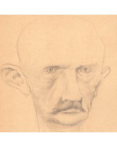 Dessin original portrait caricature du Général Fritz Von Below au crayon sur papier début XXème 