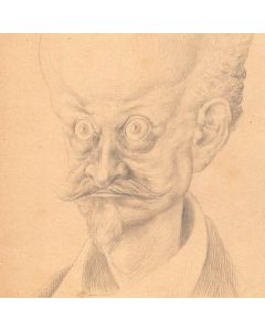 Dessin original Philipp Scheidemann
 caricature au crayon sur papier début XXème 