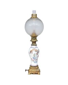 Lampe Carcel à pétrole époque XIXème sur vase canton 