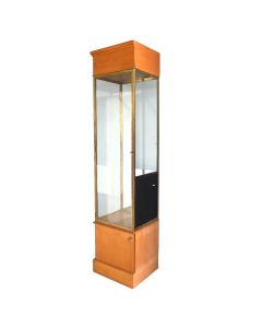 Vitrine de magasin laiton et bois 