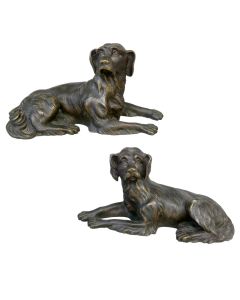 Chiens de chasse Pointer. Bronze animalier XIXème (paire)