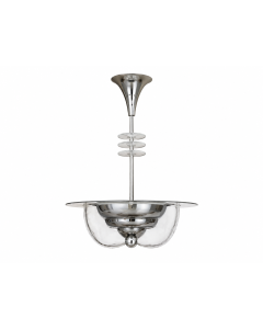 Lustre plaque de verre inox 1950