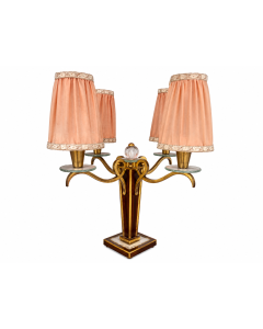 Lampe 1940 bronze et palissandre 4 feux