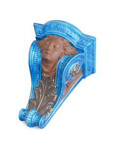 Sellette murale en faïence bleue