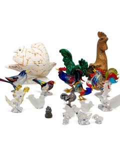 collection de coqs en diverses matières 