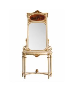 Console glace laquée Louis XVI fin XIXème