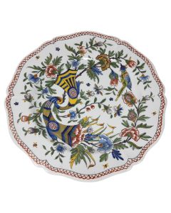 Assiette décorative faïence de Rouen 1900