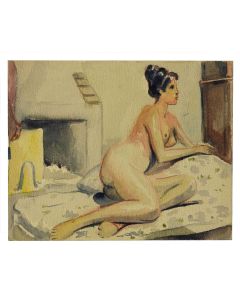 Nu école Française à l'aquarelle par L. Mattei époque 1920/1950