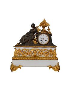 Garniture en bronze Napoléon III frise dorée élégante