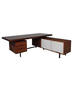 Bureau présidentiel scandinave en teck années 1960