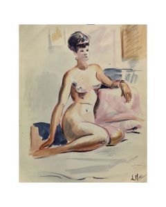 Nu école Française à l'aquarelle par L. Mattei époque 1920/1950