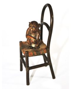 Bronze de Vienne petit singe sur chaise XIXème