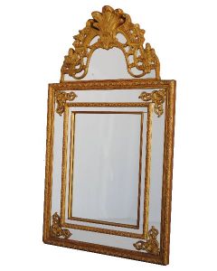 Miroir à pare-close de style régence en bois doré