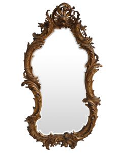 Miroir en stuc doré rocaille époque XIXème