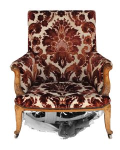 Fauteuil Art nouveau 1900 en chêne (à restaurer)