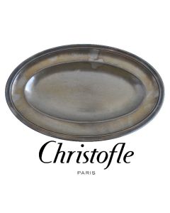 Plateau ovale en métal argenté signé Christofle 2