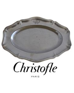 Plateau style Louis XV métal argenté signé Christofle