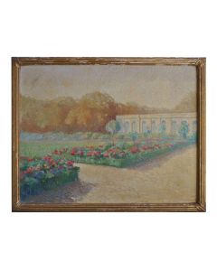 Huile sur toile paysage 1900 pointilliste signé