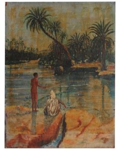 Jeune homme nu pêchant au bord du Nil par Marco de Limarola