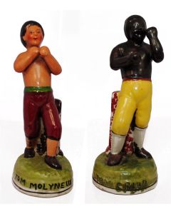 Souvenir sportif céramique boxe combat des années 1930