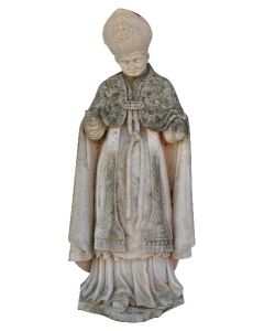 Statue ancienne en pierre représentation papale